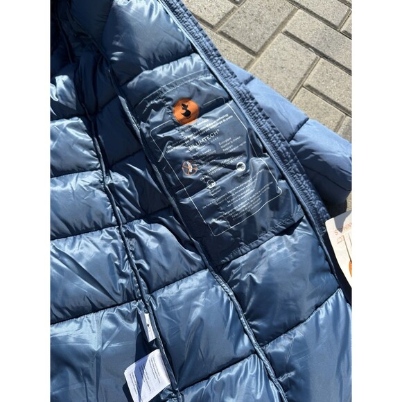 Save The Duck Mega15 Taylor Long Quilted Puffer Jacket Coat Blue NWT $298 XS - Picture 5 of 14